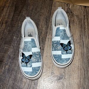 Kids Slip-On vans with Butterfly embroidery